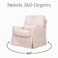 Morris & Co. x Namesake Crawford Pillowback Comfort Swivel Glider - Pure Brer Rabbit in Rose