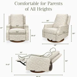 Morris & Co. x Namesake Crewe Swivel Glider Recliner - Mallow in Ash
