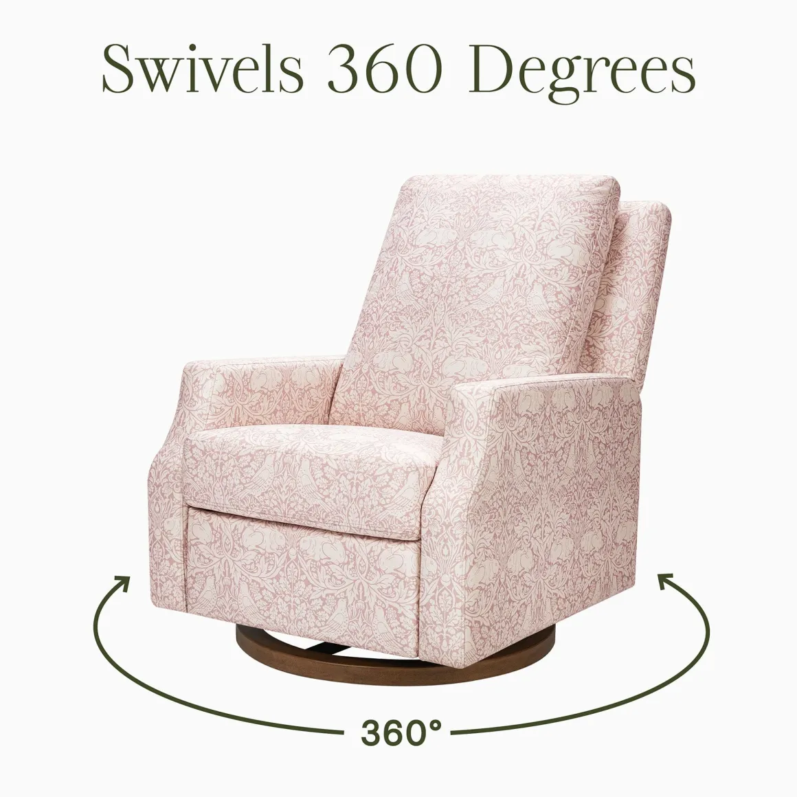 Morris & Co. x Namesake Crewe Swivel Glider Recliner - Pure Brer Rabbit in Rose