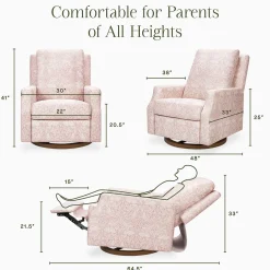 Morris & Co. x Namesake Crewe Swivel Glider Recliner - Pure Brer Rabbit in Rose