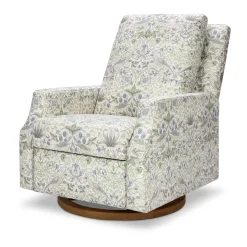 Morris & Co. x Namesake Crewe Swivel Glider Recliner - Strawberry Thief in Fig & Thyme
