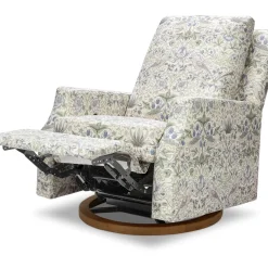 Morris & Co. x Namesake Crewe Swivel Glider Recliner - Strawberry Thief in Fig & Thyme