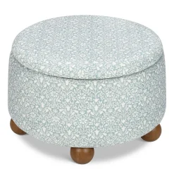 Morris & Co. x Namesake Tuffet Storage Ottoman - Bellflowers in Powdered Blue