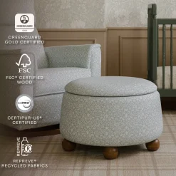 Morris & Co. x Namesake Tuffet Storage Ottoman - Bellflowers in Powdered Blue