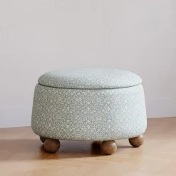 Morris & Co. x Namesake Tuffet Storage Ottoman - Bellflowers in Powdered Blue