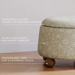 Morris & Co. x Namesake Tuffet Storage Ottoman - Mallow in Ash