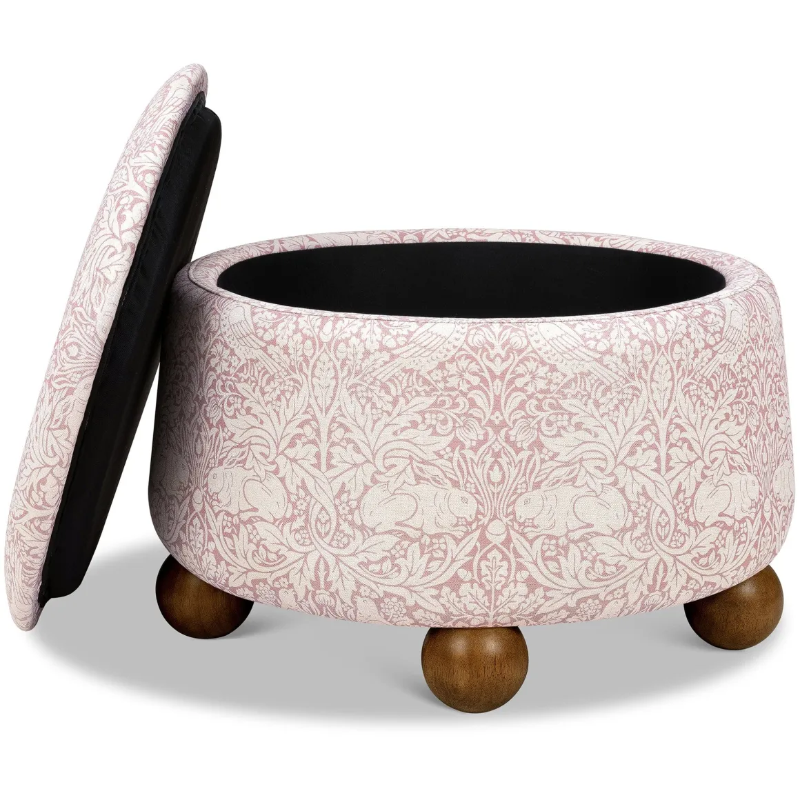 Morris & Co. x Namesake Tuffet Storage Ottoman - Pure Brer Rabbit in Rose