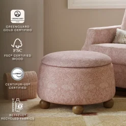 Morris & Co. x Namesake Tuffet Storage Ottoman - Pure Brer Rabbit in Rose