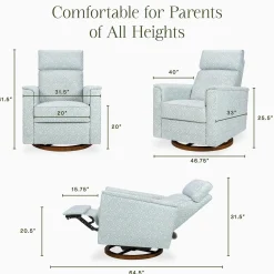 Morris & Co. x Namesake Willa Plus Power Glider Recliner w/ Power Headrest - Bellflowers in Powdered Blue