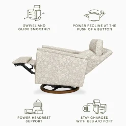Morris & Co. x Namesake Willa Plus Power Glider Recliner w/ Power Headrest - Mallow in Ash