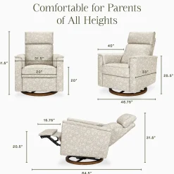 Morris & Co. x Namesake Willa Plus Power Glider Recliner w/ Power Headrest - Mallow in Ash
