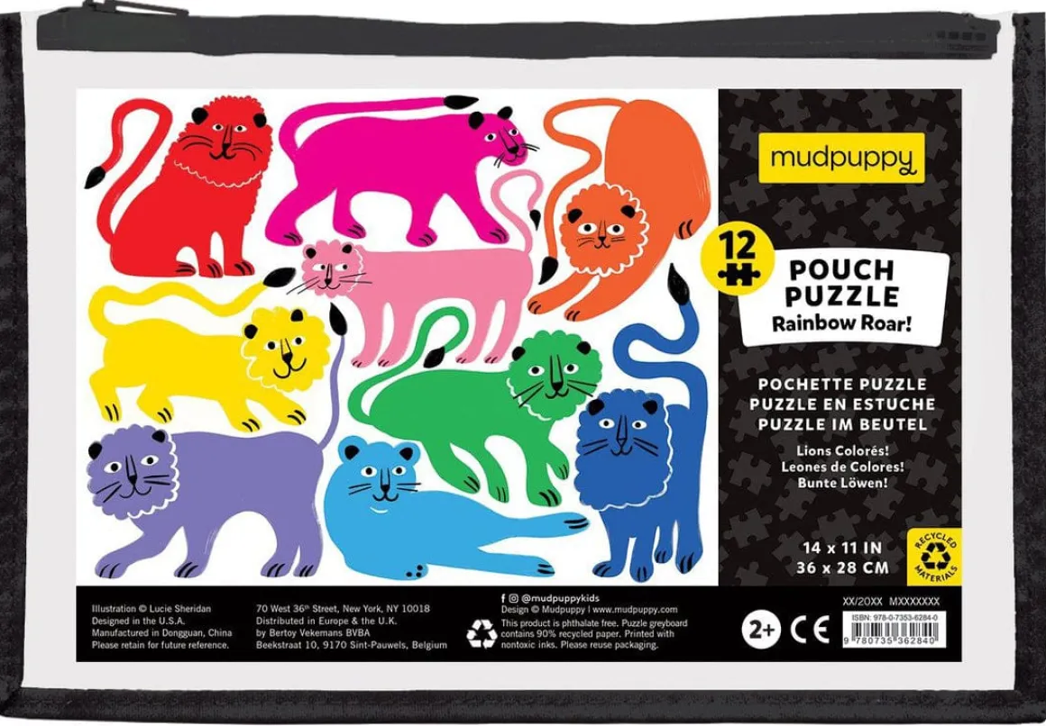 Mudpuppy Pouch Puzzle - Rainbow Roar!