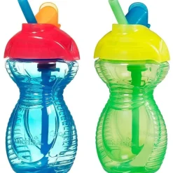 Munchkin Click Lock Flip Straw Cup, 9oz - 2-Pack - Green/Blue