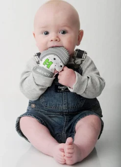 Munch Mitt Teething Mitten - Grey Stars