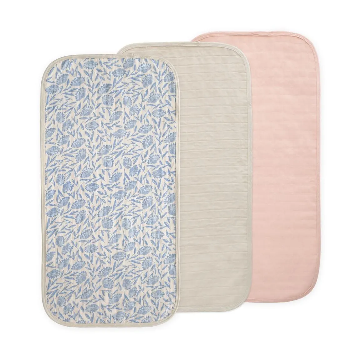 Mushie Changing Pad Liner 3-Pack - Blue Flowers Combo