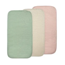 Mushie Changing Pad Liner 3-Pack - Blush Combo