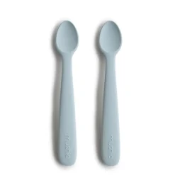 Mushie Silicone Feeding Spoons, 2-Pack - Powder Blue