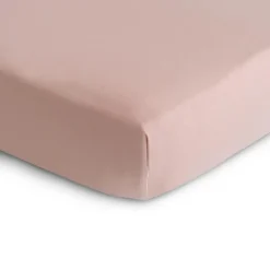 Mushie Stretchy Crib Sheet - Blush