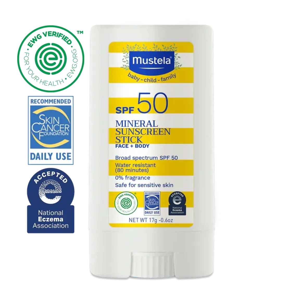 Mustela SPF50 Mineral Sunscreen Stick - 0.6 oz