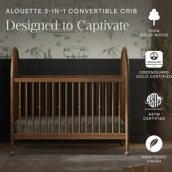 Namesake Alouette 3-in-1 Convertible Spindle Crib - Natural Walnut