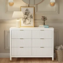 Namesake Brimsley Tambour 6-Drawer Assembled Dresser - Warm White