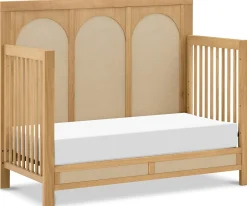 Namesake Eloise 4-in-1 Convertible Crib - Honey and Performance Sand Eco-Weave