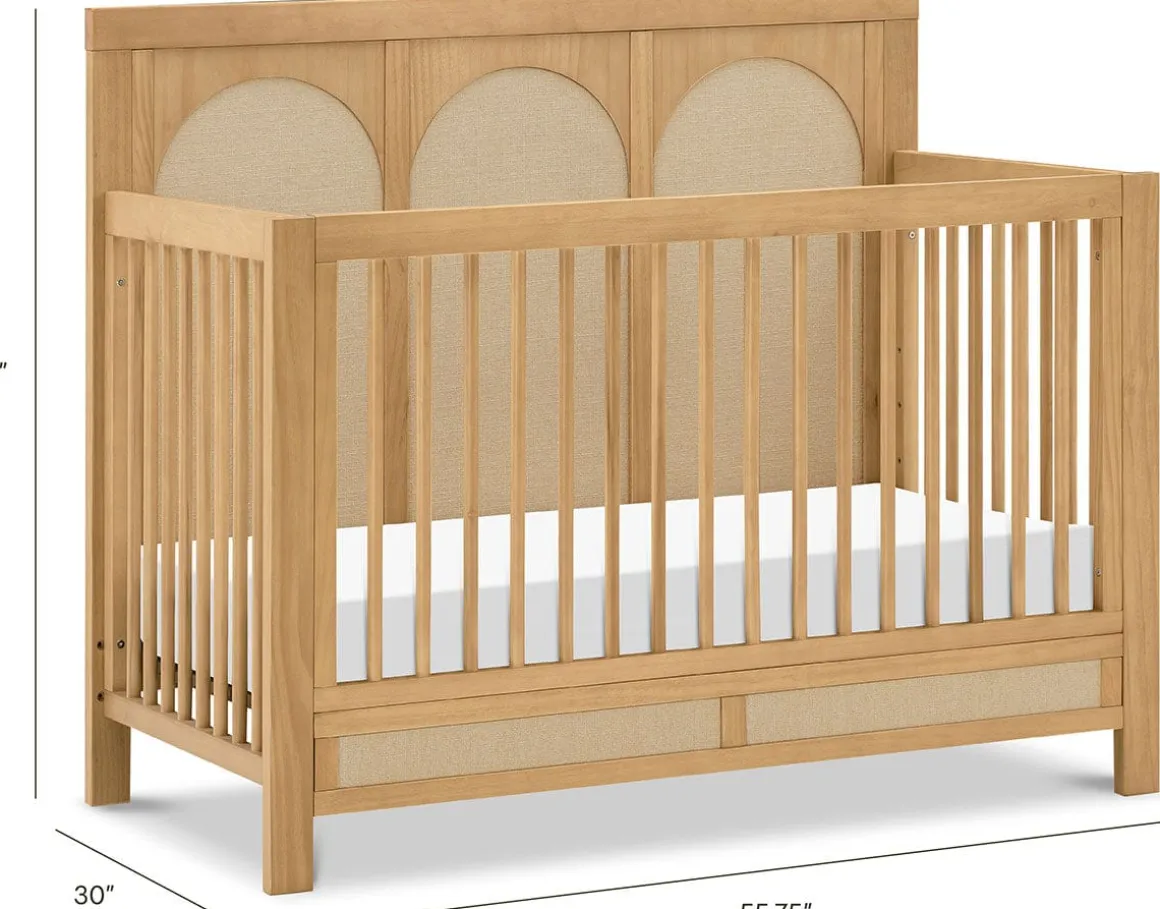 Namesake Eloise 4-in-1 Convertible Crib - Honey and Performance Sand Eco-Weave