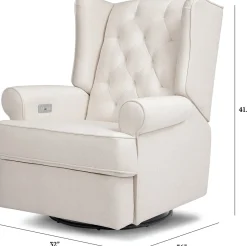 Namesake Harbour Electronic Swivel Glider Recliner w/USB - Performance Cream Eco-Weave