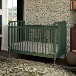 Namesake Liberty 3-in-1 Convertible Spindle Crib w/Toddler Bed Conversion Kit - Forest Green