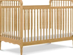 Namesake Liberty 3-in-1 Convertible Spindle Crib w/Toddler Bed Conversion Kit - Honey