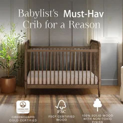 Namesake Liberty 3-in-1 Convertible Spindle Crib w/Toddler Bed Conversion Kit - Natural Walnut