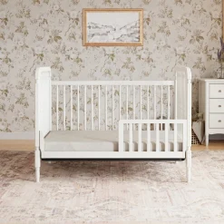 Namesake Liberty 3-in-1 Convertible Spindle Crib w/Toddler Bed Conversion Kit - Warm White