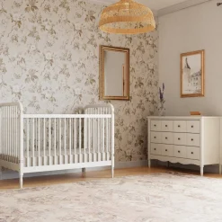 Namesake Liberty 3-in-1 Convertible Spindle Crib w/Toddler Bed Conversion Kit - Warm White