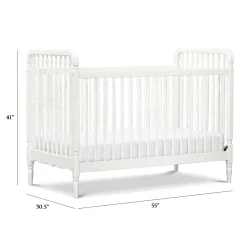Namesake Liberty 3-in-1 Convertible Spindle Crib w/Toddler Bed Conversion Kit - Warm White