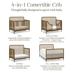 Namesake Liberty 4-in-1 Convertible Spindle Crib - Natural Walnut