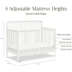 Namesake Liberty 4-in-1 Convertible Spindle Crib - Warm White