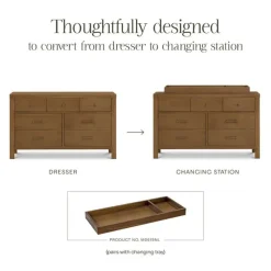 Namesake Nantucket 7-Drawer Assembled Dresser - Natural Walnut