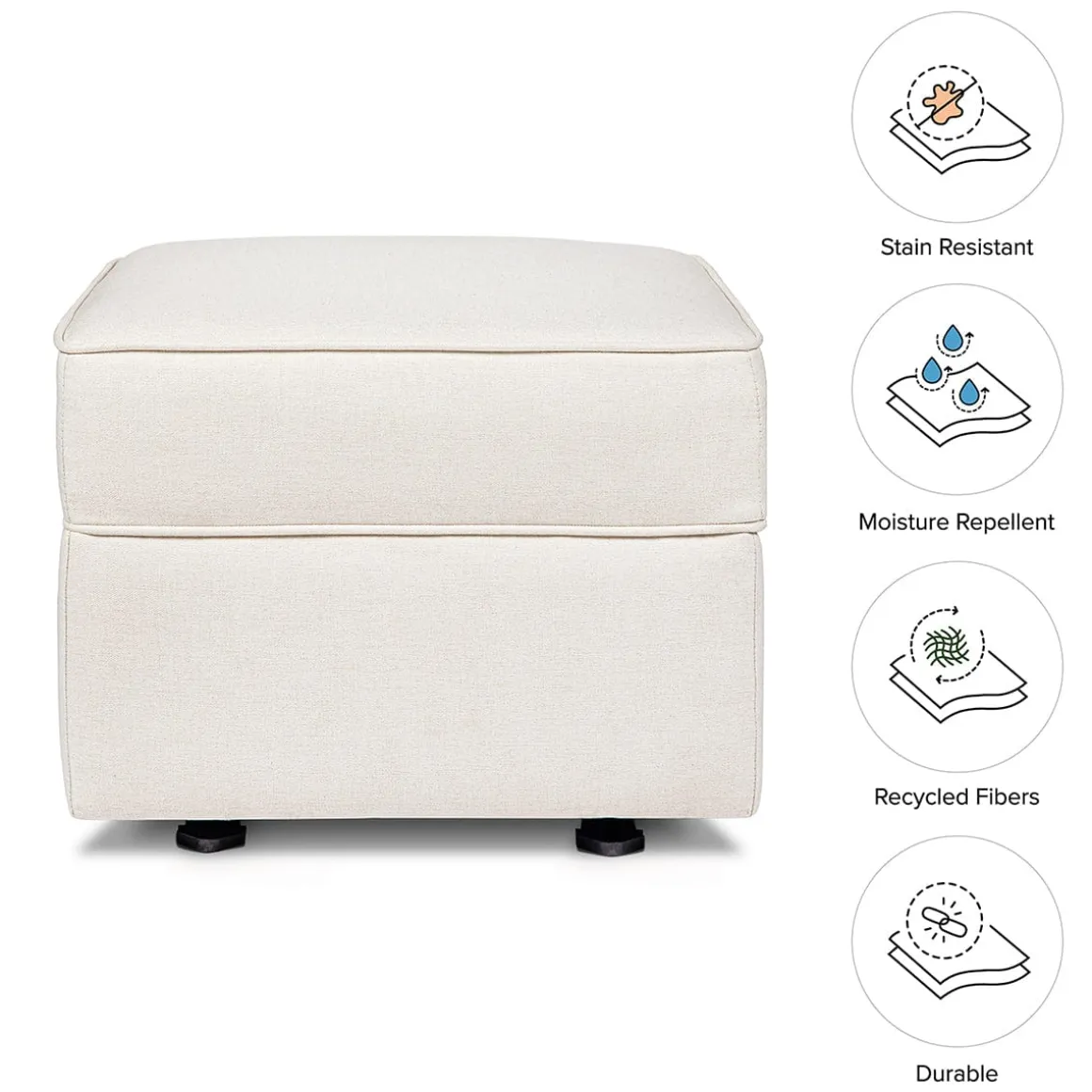 Namesake Willa/Alden Gliding Ottoman - Performance Cream Eco-Weave