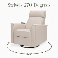 Namesake Willa Deluxe Power Glider Recliner w/ Heat & Massage - Performance Beach Eco-Weave