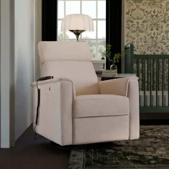 Namesake Willa Deluxe Power Glider Recliner w/ Heat & Massage - Performance Beach Eco-Weave