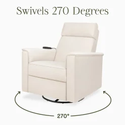 Namesake Willa Deluxe Power Glider Recliner w/ Heat & Massage - Performance Cream Eco-Weave