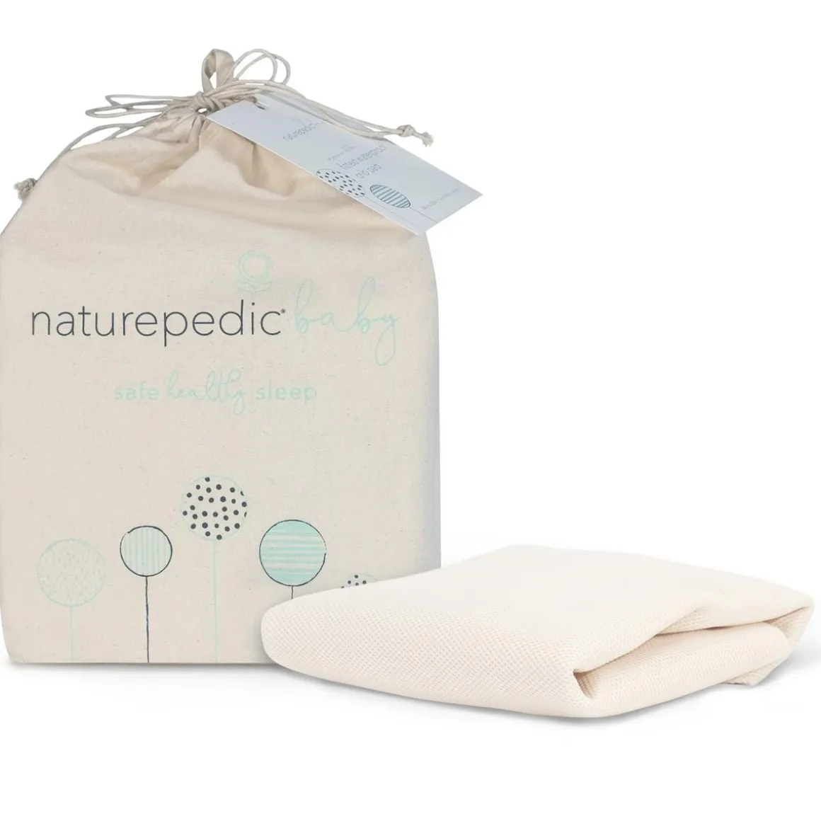 Naturepedic Breathable Mini Crib Mattress Cover - Natural