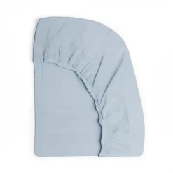 Naturepedic Organic Cotton Fitted Crib Sheet 2-Layer Breathable Muslin - Washed Cornflower