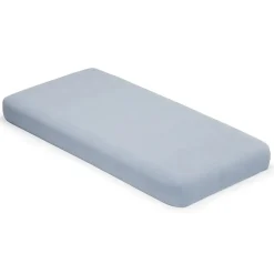 Naturepedic Organic Cotton Fitted Crib Sheet 2-Layer Breathable Muslin - Washed Cornflower
