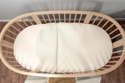 Naturepedic Organic Cotton Oval Crib Mattress with Breathable Cover for Stokke Sleepi V3