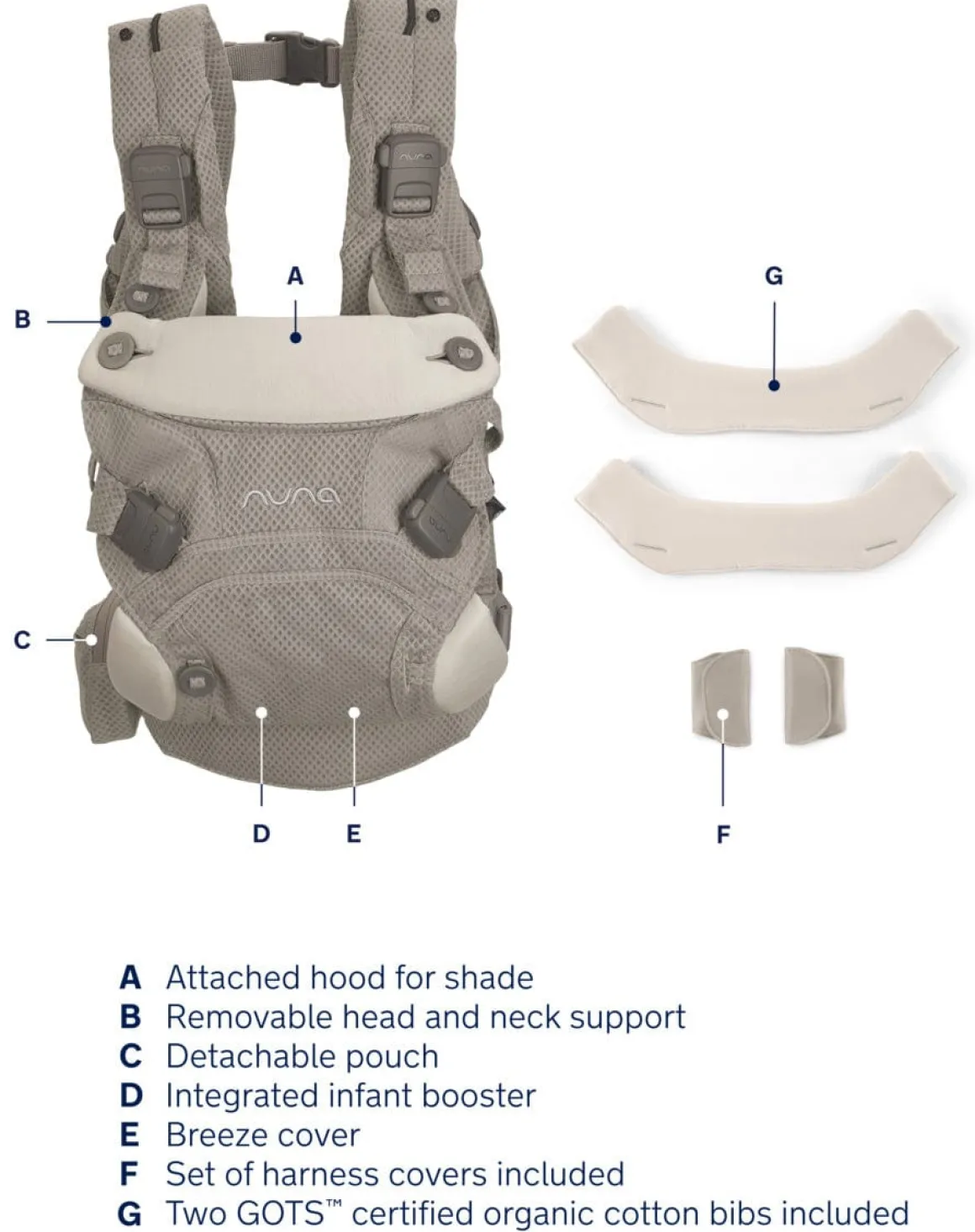 Nuna CUDL Clik 4 in 1 Baby Carrier - Fog