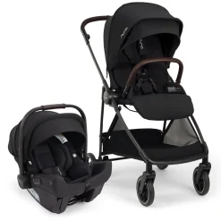 Nuna Flex Stroller + PIPA urbn Baseless Infant Car Seat Travel System Bundle - Caviar