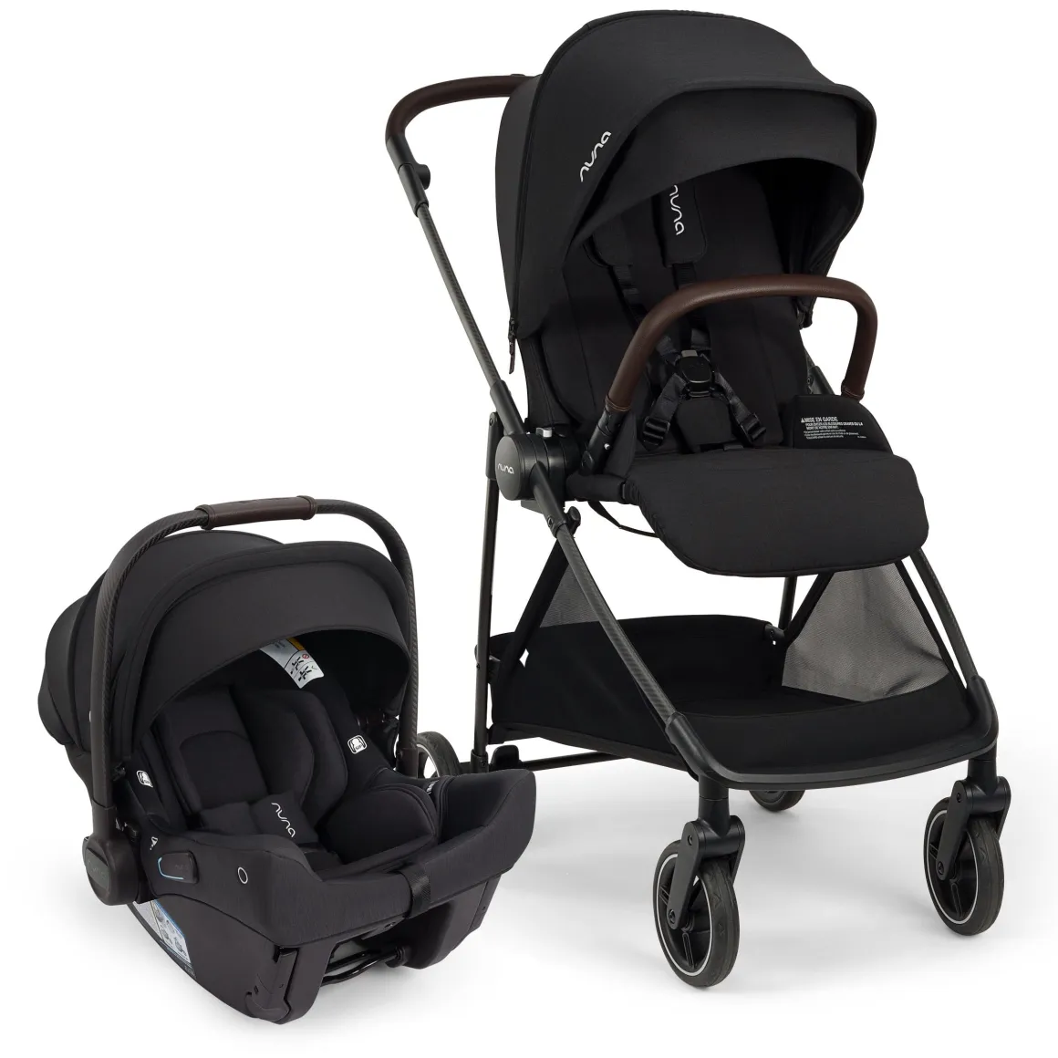 Nuna Flex Stroller + PIPA urbn Baseless Infant Car Seat Travel System Bundle - Caviar