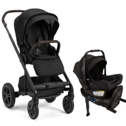 Nuna MIXX Next with Magnetic Buckle + PIPA Aire RX Travel System (One Box) - Caviar / Chocolate