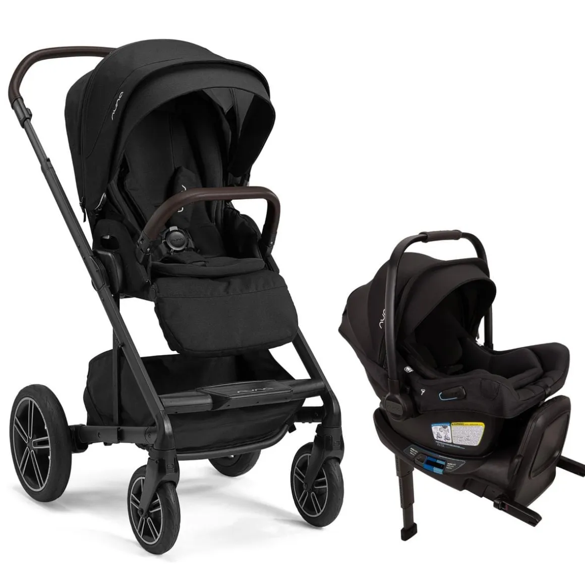 Nuna MIXX Next with Magnetic Buckle + PIPA Aire RX Travel System (One Box) - Caviar / Chocolate